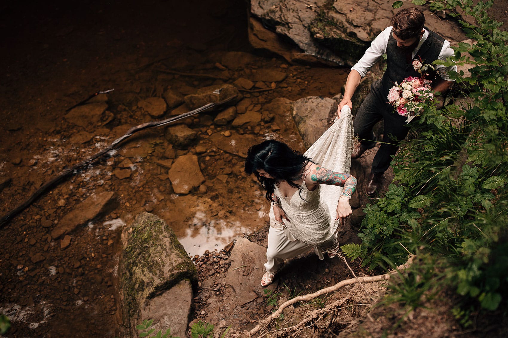 bohemian adventurous outdoor wedding photography