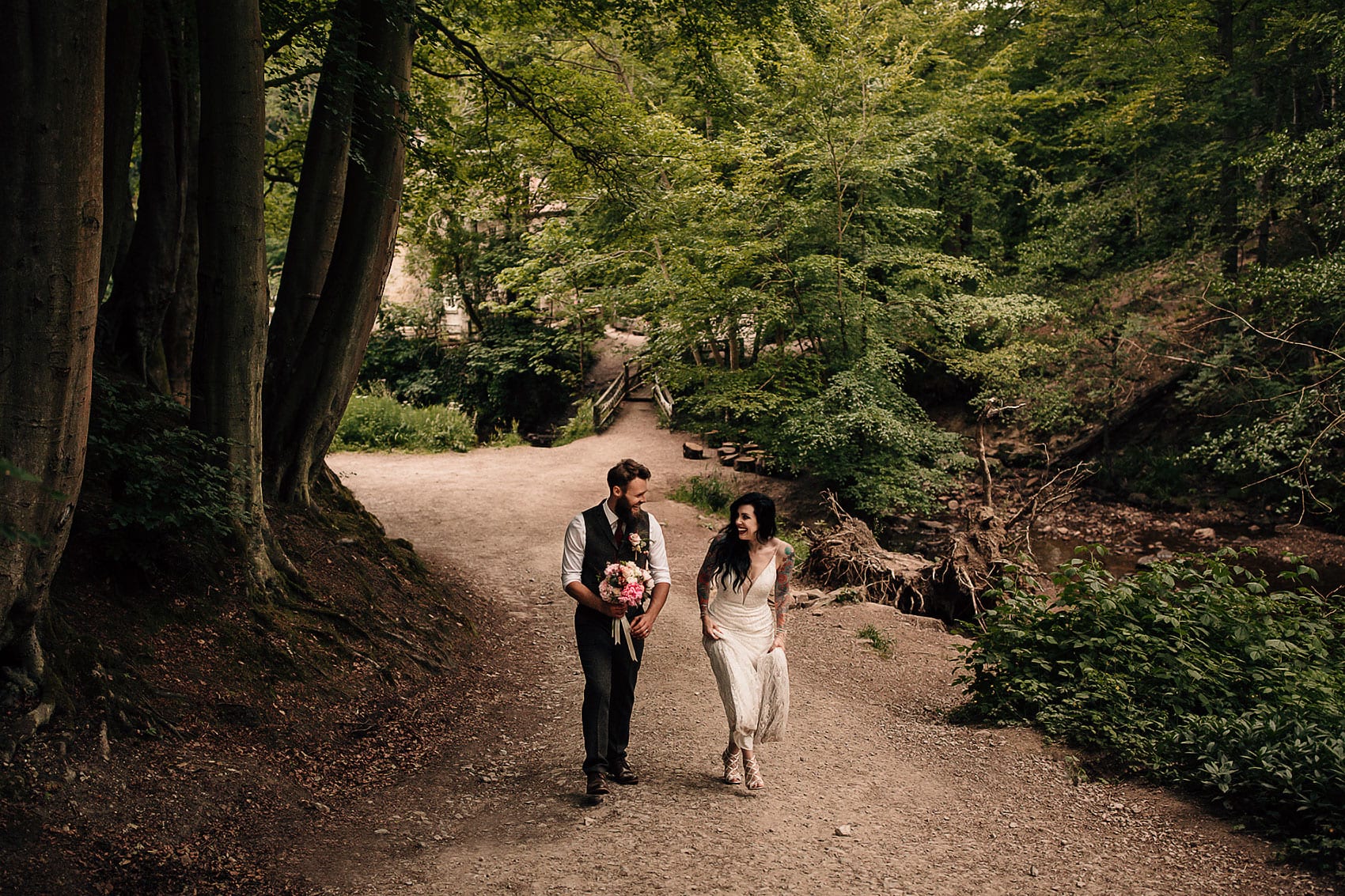 outdoor boho woodland forest wedding photography