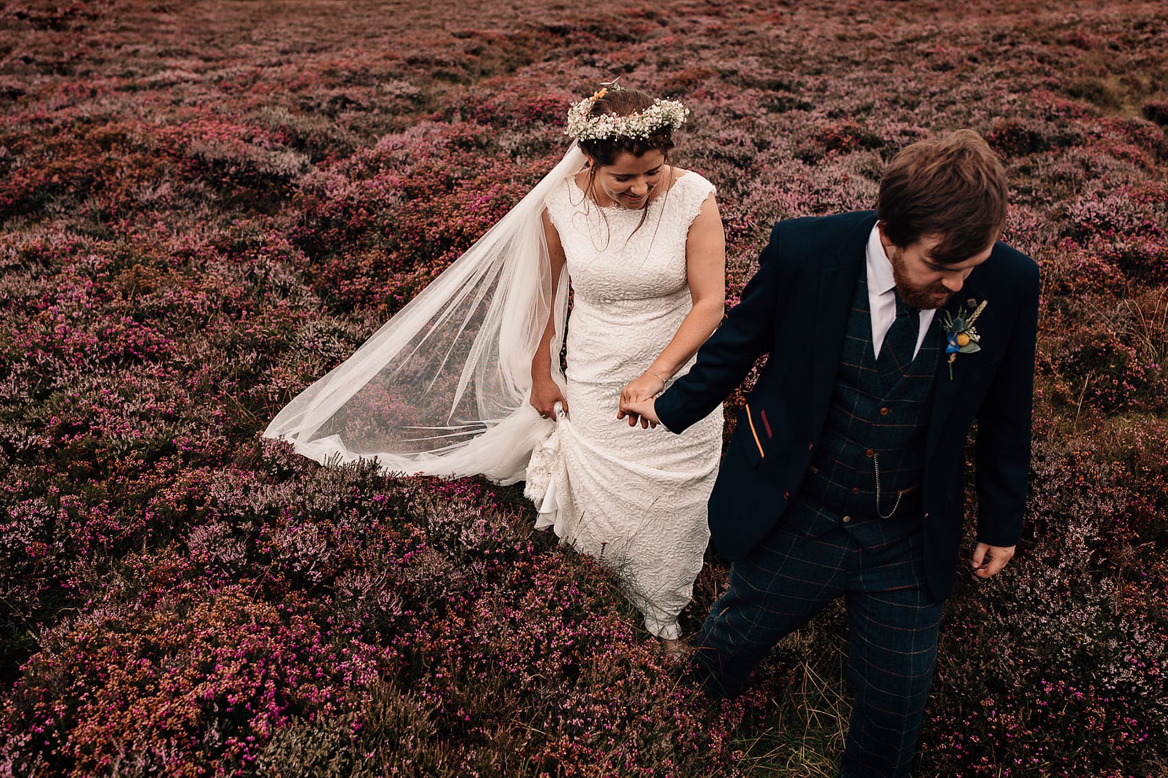 bride groom moorland photography