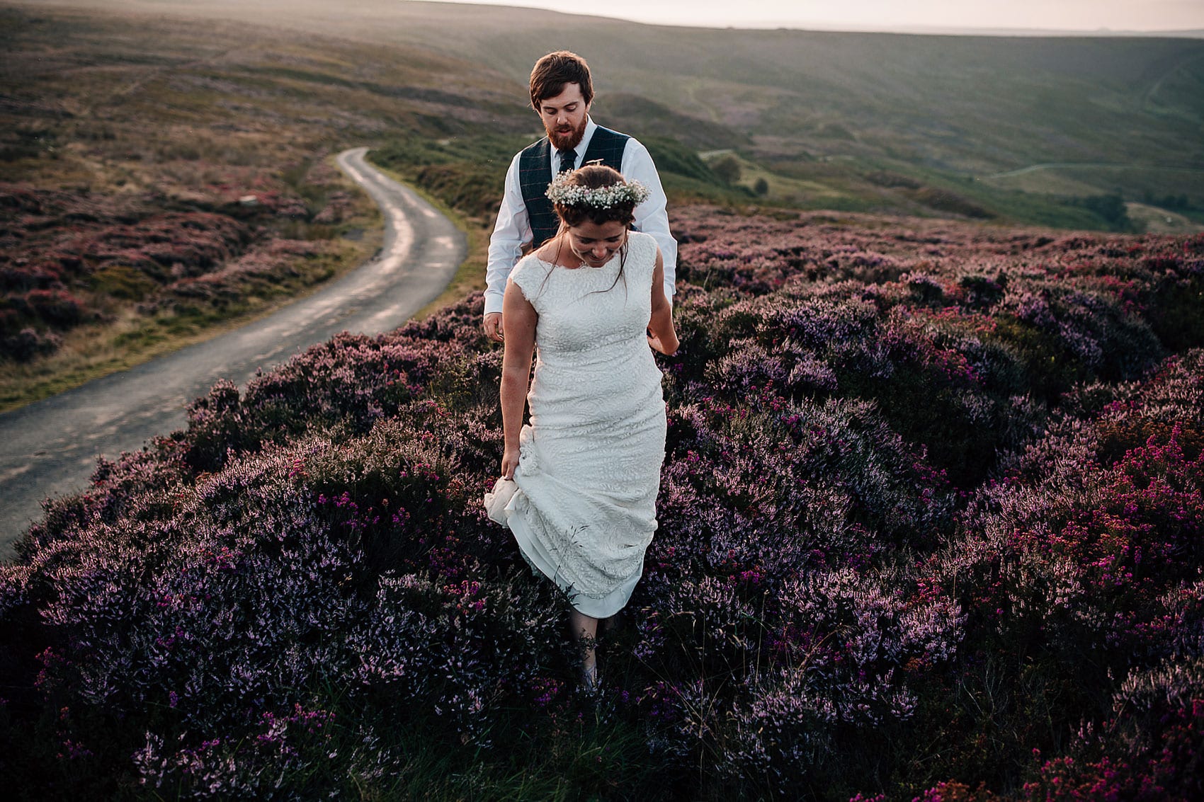 outdoor adventurous wedding photography Yorkshire