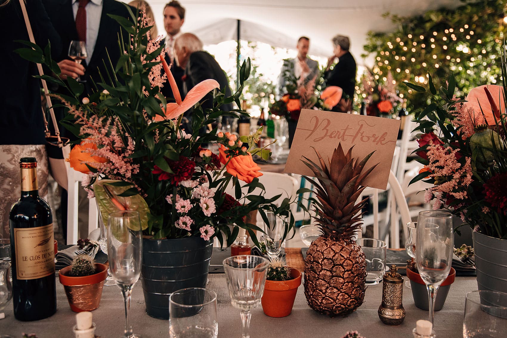 Australian themed wedding decor tropical