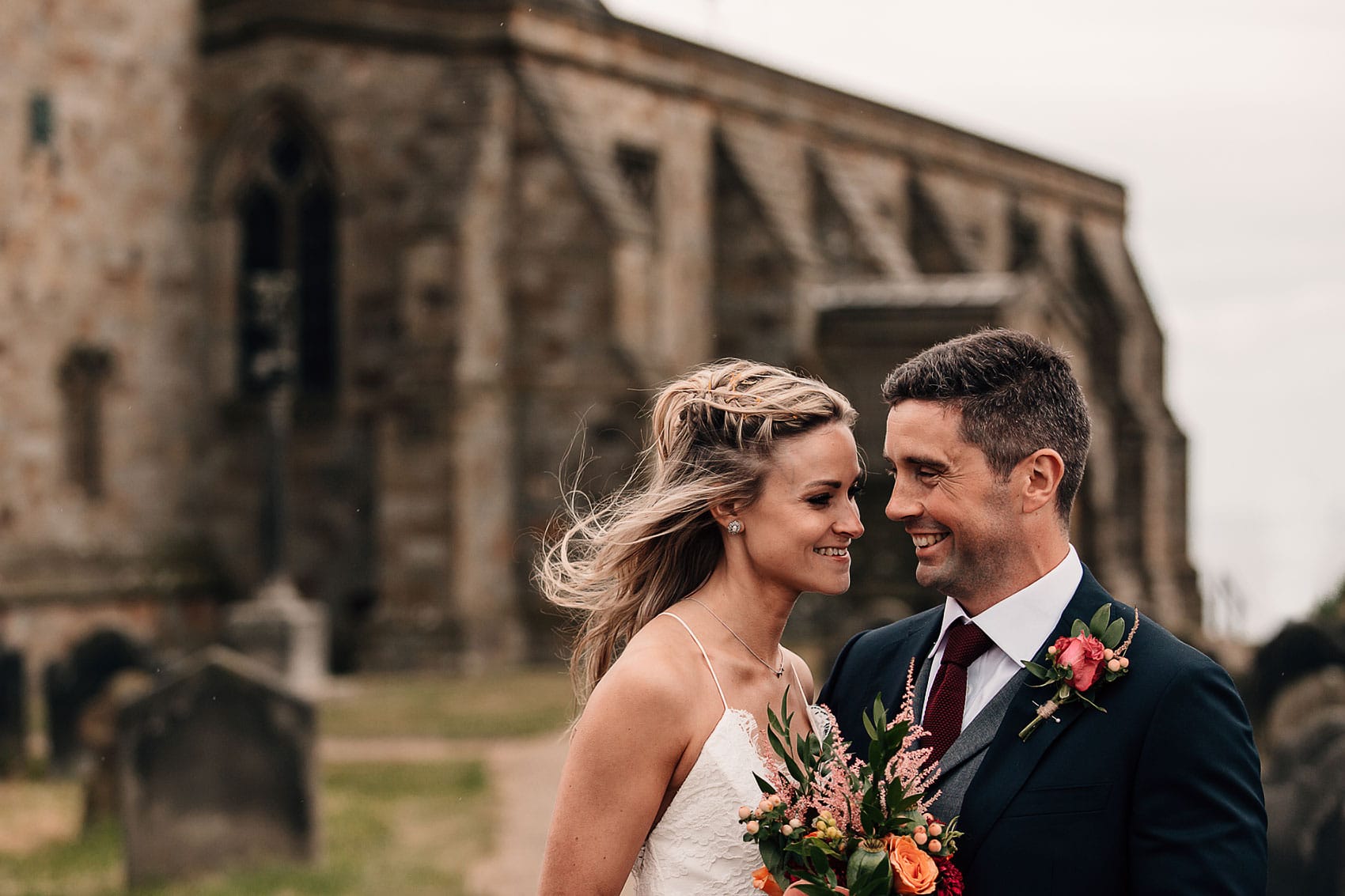 bride and groom Australian themed wedding Yorkshire church
